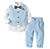 Monaco - Baby Boy Linen Look Suit Set, Blue.
